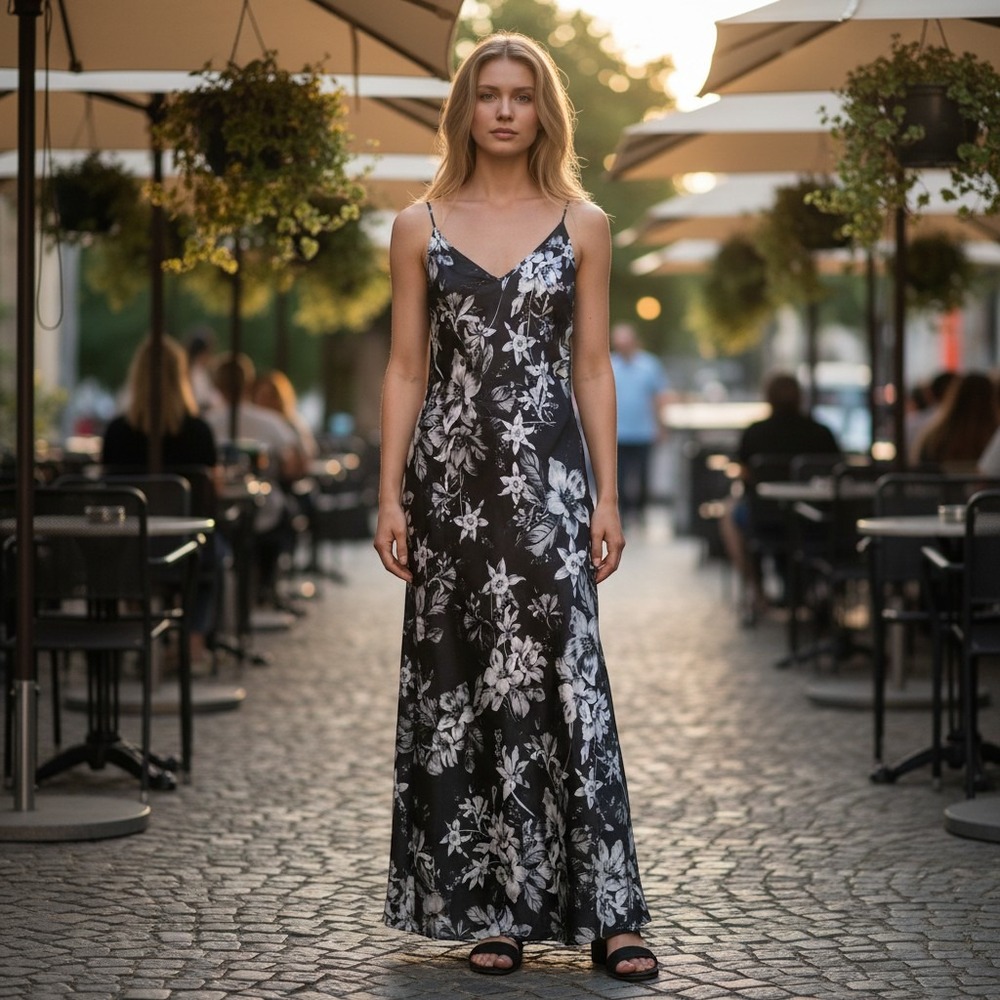 Express Y2K Floral whimsical  Maxi Dress Romantic Wedding botanical Fairy NWT M